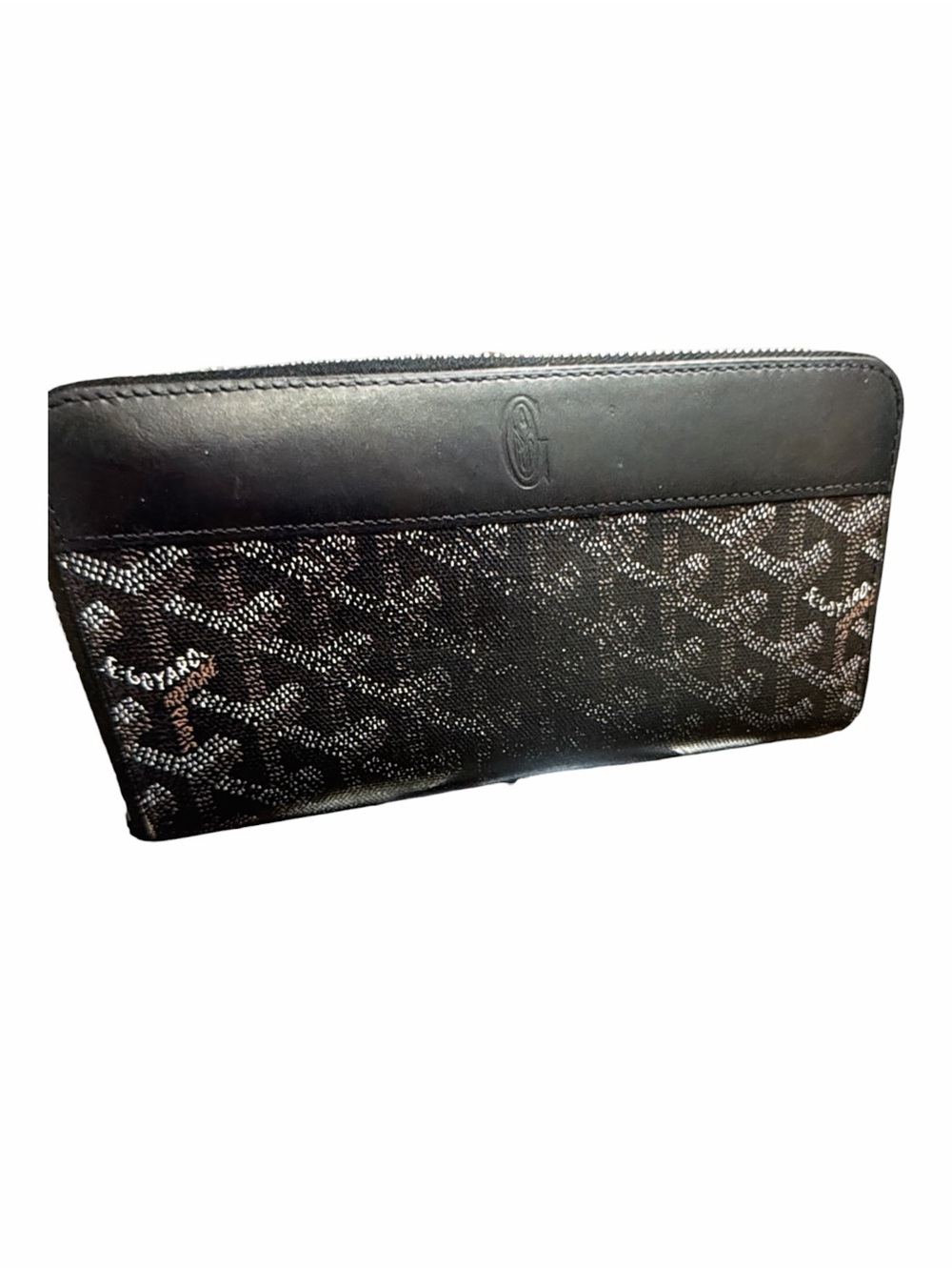 Goyard Matignon GM Goyardine Canvas Zip Around Wallet Black w/ COA